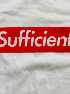 Sufficient Baseball Tee (Supreme Parody)